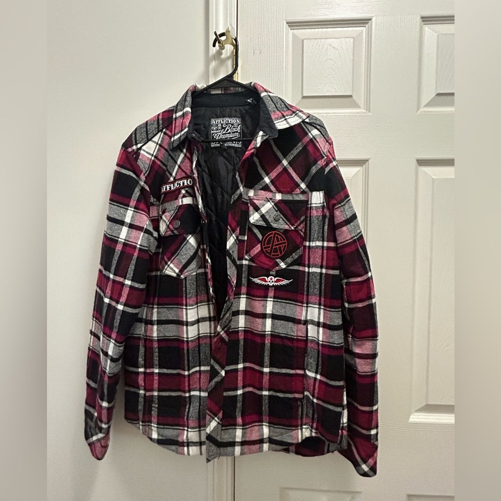 Affliction Live Fast Lined Flannel Jacket size M
